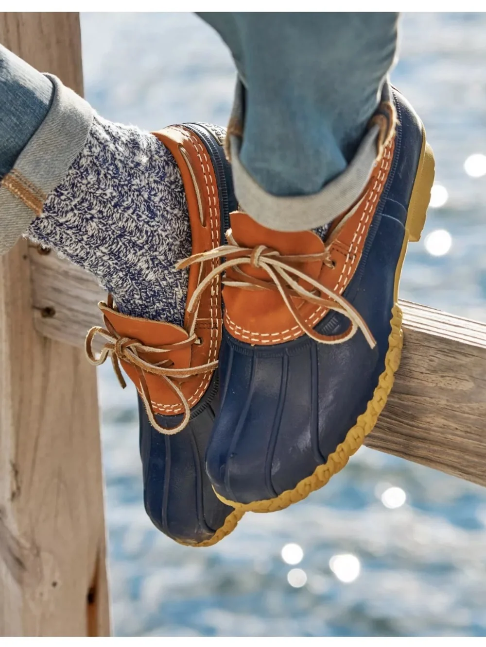 L.L.Bean Boots Leather Rubber Mocs Shoes